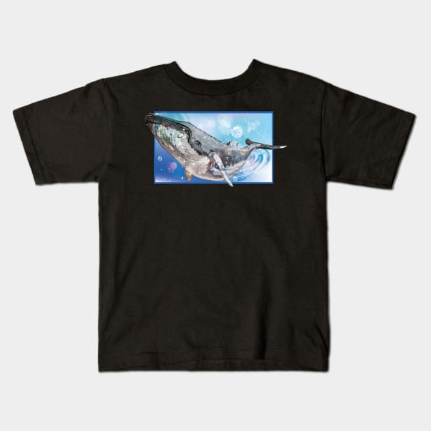 Humpback Whale Kids T-Shirt by obscurite